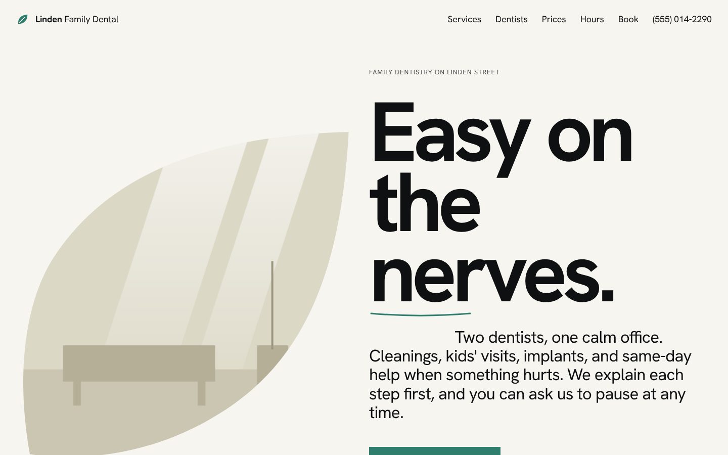 Linden, the top of the home page